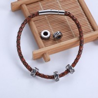 Perles d'espacement rétro en acier inoxydable pour la fabrication de bijoux à bricoler soi-même Accessoires de perles pour bracelets Colliers