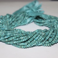 3mm 4mm Natural Arizona Turquoise Beads Strand Faceted Rondelle Semi Precious Stone Beads DIY for Jewelry Making Online Real