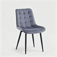 Chaise de salle à manger de luxe en velours rose capitonnée avec pieds en plastique pour appartement et maison (vente en gros)