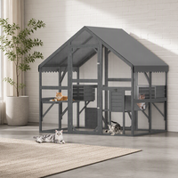 Catio Maison pour chat en bois de grande taille pour l'extérieur - Design moderne, populaire et simple, écologique et facile à assembler, toutes saisons, emballé en boîte
