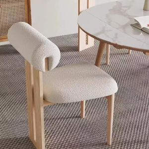 Chaise de salle à manger en bois massif de style nordique moderne avec dossier souple au design artistique minimaliste pour la maison, le <span class=keywords><strong>bureau</strong></span>, les hôtels et les maisons L026 - Product Image 4