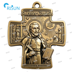Collana con Pendente Centrale del Rosario di San Pietro Canisius, Medaglione Personalizzato di San Pietro Canisius, Articolo Religioso Cattolico - Product Image 5