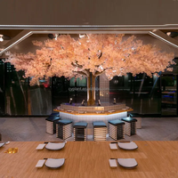 2025 personnalisé grand extérieur blanc rose Sakura fleur artificielle soie fleur de cerisier arbre pour bar décor