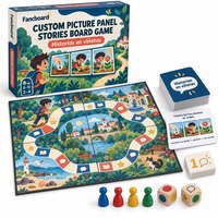 Fancboard Panneau d'images personnalisé pour histoires, jeu de société éducatif, en carton recyclable à 4 volets, pour les 8-10 ans |   Espagnol |   OEM/ODM