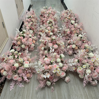 Chemin de table de mariage personnalisé en soie artificielle de bonne qualité + mousse, fleur rose, boule, centre de table 2024, fête des mères, Noël
