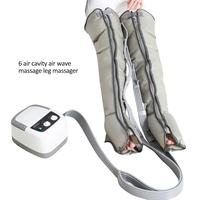 Masseur de jambes à compression d'air, 6 chambres, pompe portable, tissu TPU épaissi, fermeture éclair lisse, tube en silicone, logo personnalisé