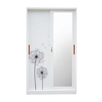 Nouvelle promotion : Armoire contemporaine réglable à portes coulissantes pour chambre à coucher, en métal peint