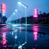 Lampadaires solaires tout-en-un 150W avec capteur de mouvement PIR intégré, montage sur poteau, du crépuscule à l'aube, étanches pour les parkings et les éclairages extérieurs