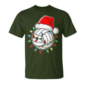 Camiseta navideña para niños jóvenes con diseño de pelota de voleibol de Santa - Product Image 2