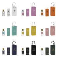 Flacon Vide Carré ou Rectangulaire en Verre 30ml 50ml 100ml pour Parfum avec Capuchon Doré Argenté, Coffret et Sac en Papier