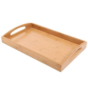 Plateau de service rectangulaire en bambou, bois naturel, pour la maison, la cuisine, la salle à manger, cadeau décoratif - Product Image 5