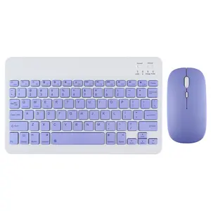 Mini sem fio bluetooth teclado retroiluminação, teclado para tablet recarregável teclado espanhol e mouse ipad combo para computador portátil