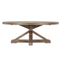 Meja kopi kayu meja samping pinus bulat dasar X Kustom furnitur aksen antik ruang tamu kamar tidur