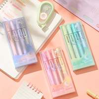 Surligneurs 4 couleurs Pop-up pour étudiants, stylos fluorescents pour graffiti, ensemble de surligneurs de papeterie colorés