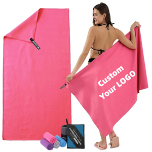Serviettes personnalisées en gros 220x100 à séchage rapide pour le sport, la gym, les voyages, en microfibre avec sac en filet - Product Image 1