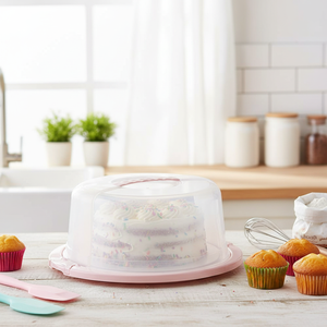 Contenitore rotondo per conservare e trasportare torte, rosa nordico - Product Image 3