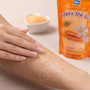 Y418 YOKO PAPAYA SPA SALT 300g. Gentle Exfoliating <b>Body</b> <b>Scrub</b> with Natural Salt <b>Scrub</b> for Clean and More Radiant-Looking Skin - Product Image 3