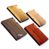 Dompet Kartu Kayu Ultra Tipis, Tempat Kartu Kredit Anti RFID Berbahan Aluminium, Dompet Minimalis Penjepit Uang, Hadiah Bisnis untuk Pria