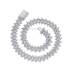 Cuban <b>Chains</b>, Men's Hip Hop Thorns Short Thorns Cuban Necklace Punk Jewelry Bracelet Tanjing Fashion Lijing Necklace - Product Image 4