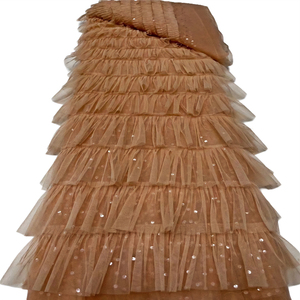 Nuova moda di alta qualità di lusso in pizzo <span class=keywords><strong>ricamato</strong></span> con paillettes e volant tessuto in <span class=keywords><strong>Tulle</strong></span> <span class=keywords><strong>per</strong></span> matrimonio abito da sposa - Product Image 3