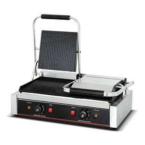 Plancha Eléctrica Doble de Acero Inoxidable, Parrilla Comercial para Paninis y Sándwiches con Temporizador - Product Image 6