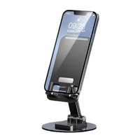 Premium Yuvarlak Disk 360 Derece Dönebilen Metal Telefon Standı Taşınabilir Masaüstü Canlı Yayın Tutucu Özelleştirilmiş Logo İş Hediyesi