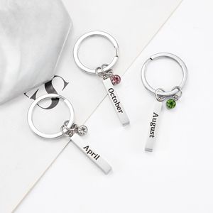 Portachiavi Personalizzato Ychon con Pietra Portafortuna del <span class=keywords><strong>Mese</strong></span> di Nascita, Gioiello in Acciaio Inossidabile, Ciondolo con Pietra Zodiacale, Regalo di Compleanno e Capodanno - Product Image 4
