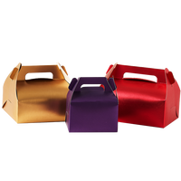 Boîtes en carton recyclables pour l'alimentation, boîte à gâteau de luxe élégante, boîte d'emballage avec poignée