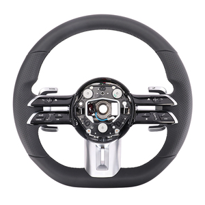 Volante de Cuero Negro Personalizado para Mercedes Benz <span class=keywords><strong>Amg</strong></span> C300 W164 W204 W222 W292 - Product Image 1