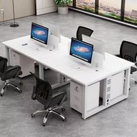 Bureau de direction blanc en promotion, design moderne et épuré, plateau en bois extensible, mobilier de bureau commercial, table pour 2/4/6 personnes