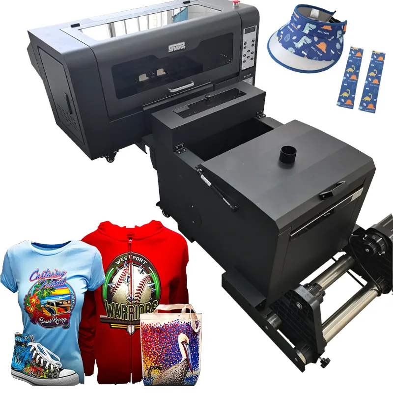 New Trend A3 30Cm T-Shirt Dtf Printer All-In-One Dtf White Ink Printer Dual Xp600 Powder Transfer Xp600 Dtf Machine