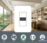 Interruptor de Luz Táctil Inteligente Wifi Tuya, Estándar Estadounidense, con Control por Aplicación Smart Life