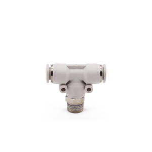 Raccord pneumatique en laiton nickelé blanc PB10-04, raccord en T positif fileté 8 mm pour compresseur d'air, raccord rapide, neuf - Product Image 1