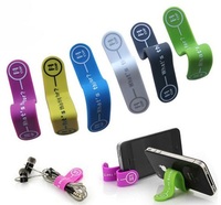 Support magnétique multifonction en silicone pour téléphone portable et attache-câble pour écouteurs