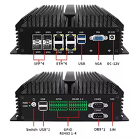 Enrutador suave Atom C3758 4x10G SFP + 4 * LANs 4x Phoenix RS485 COM 2xDB9 RS232/485 COM Encendido automático Octa Core Enrutador suave industrial
