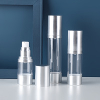 Vente en gros de flacons pompe sans air cosmétiques personnalisés de luxe en or et argent, 15 ml, 30 ml, 50 ml, 120 ml