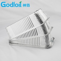 Barquette en aluminium jetable de 34 oz (8x4 pouces) pour emporter, idéale pour les restaurants américains, les barbecues et l'emballage de viande