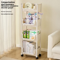 Jouet mobile pour snacks, fruits et légumes, étagère de rangement, petit chariot mobile, support multicouche, vaisselle de cuisine en plastique