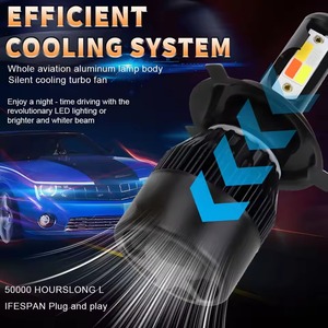 Lampada per Auto a LED con 4 Colori, Fari <span class=keywords><strong>H4</strong></span> H11 9005 HB3 HB4 9006 9012 H7, Luce Fendinebbia Turbo Canbus con Effetto Strobo - Product Image 3