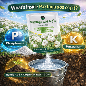 Fertilizzante in Polvere di Cotone, Idrosolubile, Alto Contenuto di P & K + Acido Umico, ≥30% Materia Organica, Migliora Rendimento e Qualità - Product Image 3