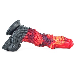 NNSX Peso Neto 596 Gramos Longitud Total 23.5 cm Dildo de Silicona Color Dragón de Fuego, Tapón Anal Femenino, Producto Sexual - Product Image 1
