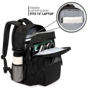 Mochila Impermeable para la Universidad de 26L con Logotipo Personalizado, Mochila de Viaje y Negocios con Múltiples Compartimentos - Product Image 3