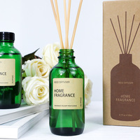 Logo personnalisé 50ml 100ml 250ml bouteilles en verre de diffuseur d'huile de roseau d'arôme de luxe vides transparentes avec couvercles vente en gros