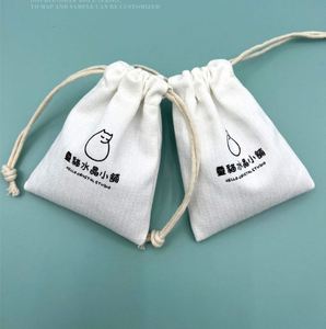 Sacs à cordon en toile de coton biologique avec logo personnalisé, emballage recyclable pour bijoux - pour bagues, bracelets, lunettes, boucles d'oreilles - Product Image 5