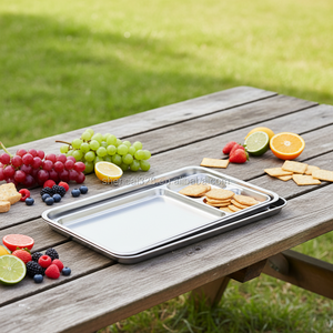 <span class=keywords><strong>Plateau</strong></span> de cuisson en acier inoxydable écologique avec grille pour pâtisseries, plat rectangulaire pour refroidir le pain et les biscuits - Product Image 2