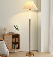 Lampadaire LED de style rétro français, construction en fer et chêne, haute luminosité, design luxueux, E27, décoration intérieure, décoration de la maison