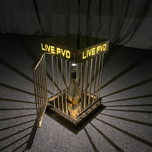 ชั้นวางไวน์ LED รูปทรงสี่เหลี่ยมแบบเคลือบทองคำ ใช้แบตเตอรี่ เหมาะสำหรับตกแต่งบาร์ปาร์ตี้ - Product Image 1