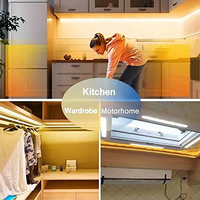 Bande lumineuse LED mains libres : 6,56 pieds, alimentée par batterie avec détecteur de mouvement pour chambre à coucher, placard - Personnalisez la couleur et le ton