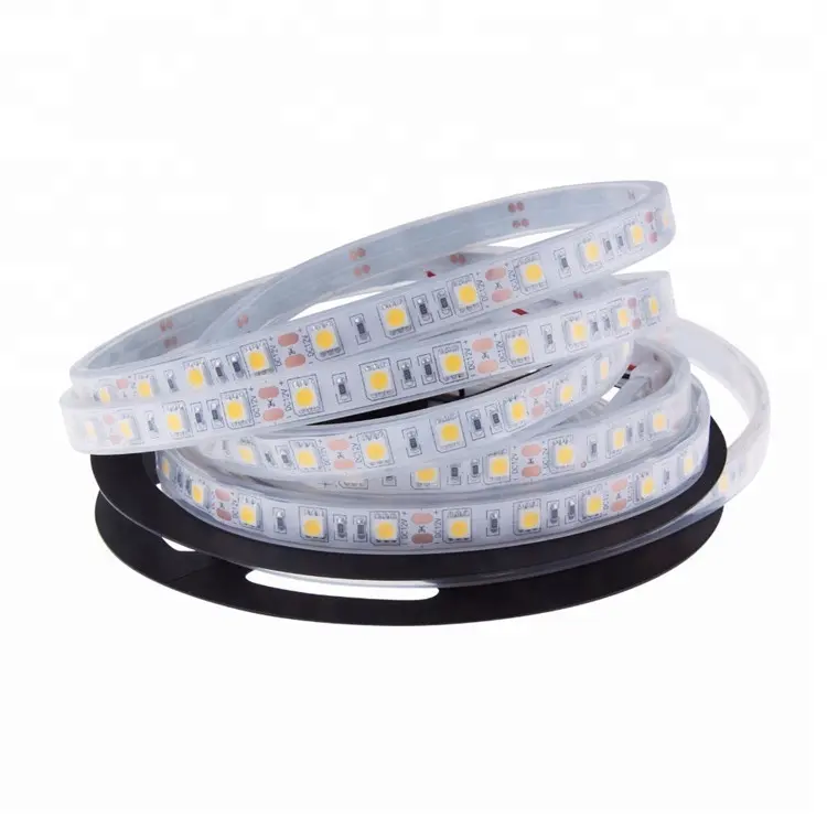 Ip68 עמיד למים מים בריכה יישום 12v או 24v קלט smd5050 סיליקון גומי גידור מצופה רצועות מצופה