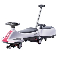 Voiture à pousser multifonctionnelle 4-en-1 en plastique pour enfants, siège extra-large pour les 1-6 ans, permettant des balades parent-enfant silencieuses